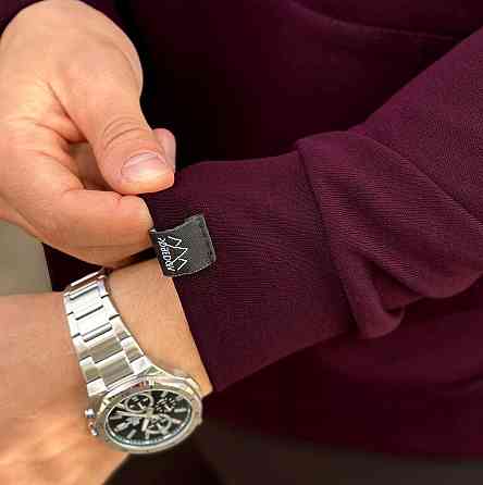 Осіннє чоловіче худі з капюшоном Pobedov 001 (трьохнитка) бордове Київ