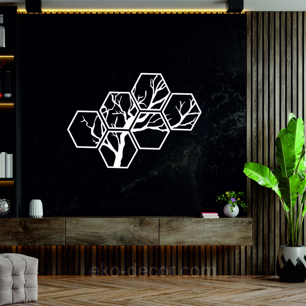 Декоративное настенное Панно «Дерево», Декор на стену 150*106 см, Белый, Ручная работа Киев - изображение 4