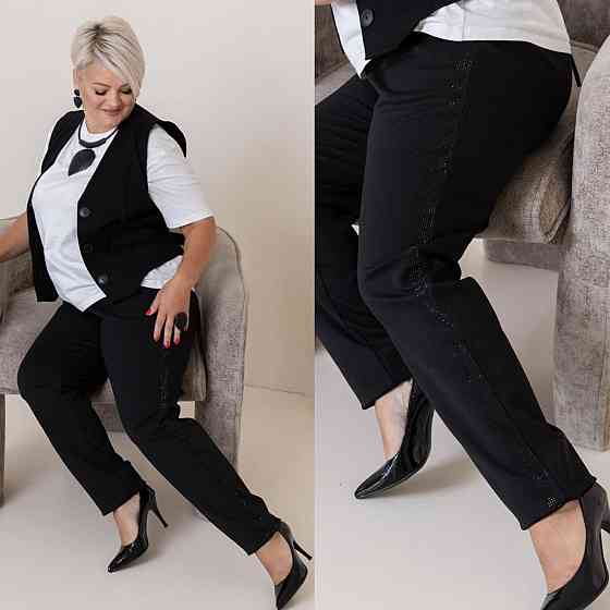 Жіночі стильні штани з якісного, щільного трикотажу. 56/58 Одеса