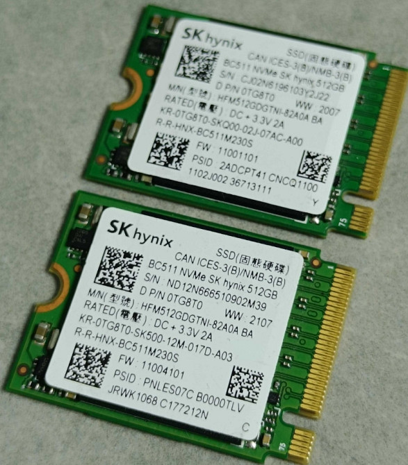 КАК НОВЫЕ! SSD диск Hynix BC511 512GB M2 NVMe 2230 PCIe 3.0 x4 100% здоровя! Харьков - изображение 4
