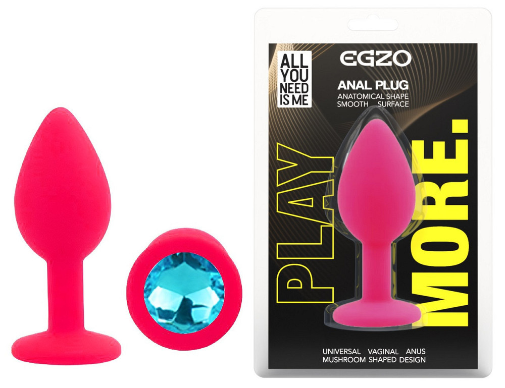 Силіконова анальна пробка EGZO - Silicone Pink Round Plug Aqua, size S Sex Aura Київ - фото 1