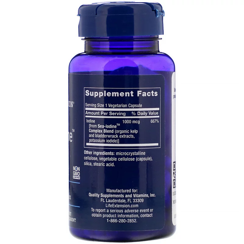 Йод Life Extension Sea-Iodine 1000 мкг 60 капсул Киев - изображение 2