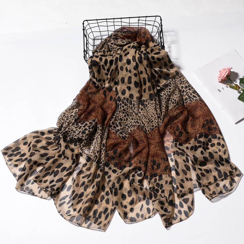 Шарф шифоновый женский 150 на 45 см леопардовый Киев - изображение 7