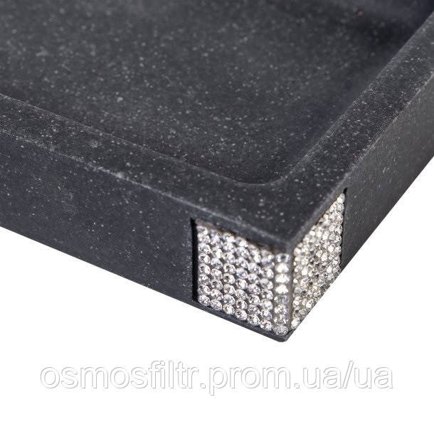 Мильниця Axentia Ліндос чорна з декором полігума 11.3x2x8 см 248 г (134476) Київ - фото 2