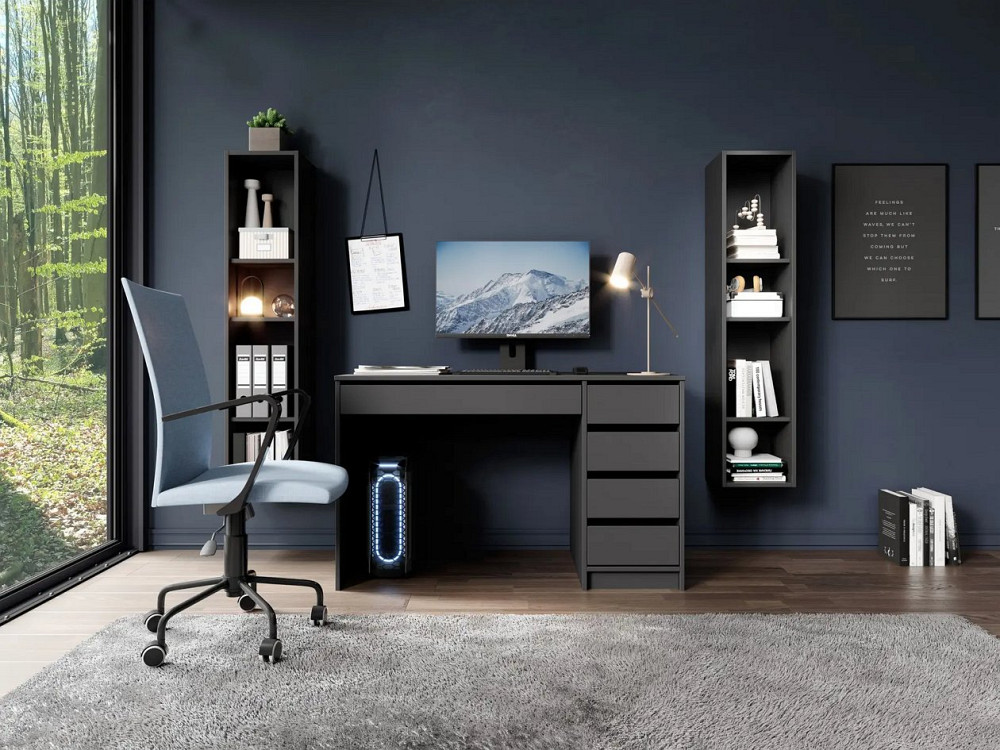 Стіл туалетний письмовий Perfect Home Ада / Ada 5S/120 з 5 шухлядами Антрацит (PFH-091308) Дніпро - фото 7