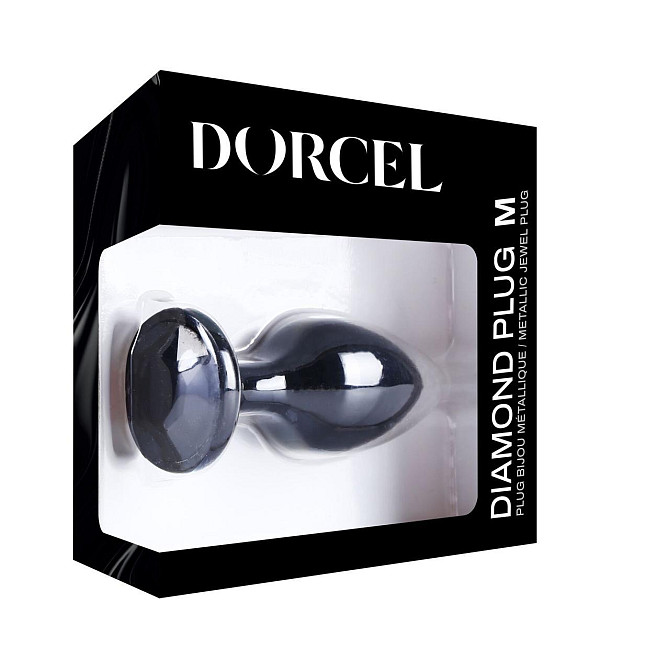 Металлическая анальная пробка с кристаллом Dorcel Diamond Plug Black M Sex Aura Киев - изображение 7