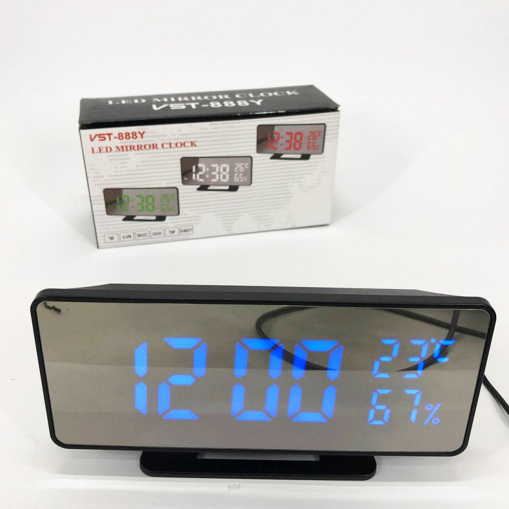 Часы с измерением влажности VST-888Y-5, Часы электронные настольные SU-778 светящиеся цифровые Киев - изображение 3