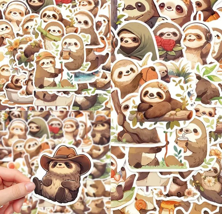 Наліпки з лінивцем, наліпки з тваринами,водонепроникні наліпки для пляшки з водою,набір 50 шт. Київ - фото 1