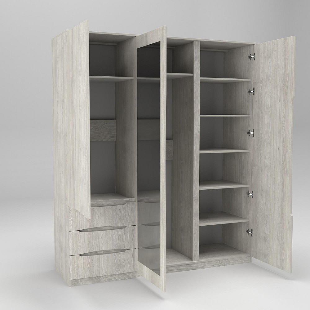 Шкаф Дельта 2, Дуб Шамоні Світлий, 1800х550х2100 Львов - изображение 3