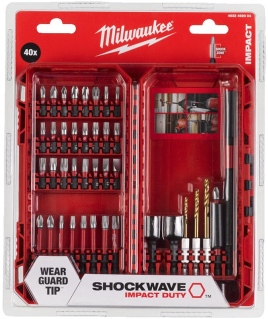 Професійний набір біт Milwaukee SHOCKWAVE 40 шт (4932492004) Київ - фото 1