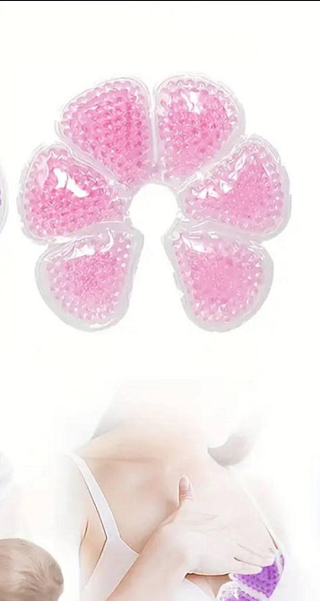 Гелевые горячо-холодные прокладки для груди – набор 2 шт, розовые Киев - изображение 1
