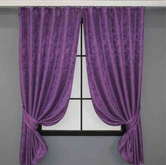 Комплект коротких штор VR-Textil Мрамор Al1 № 1301ш 130х170 см 2 шт Фиолетовый (35-0083) Киев