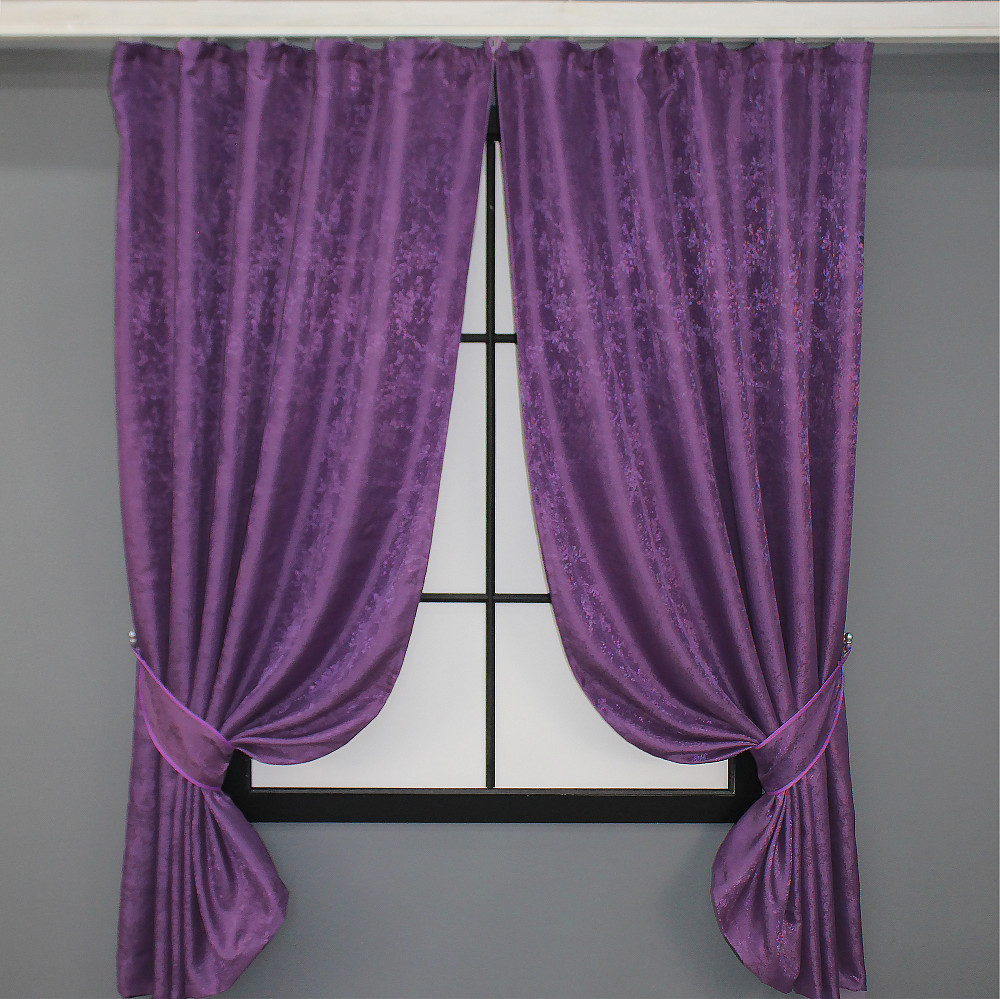 Комплект коротких штор VR-Textil Мрамор Al1 № 1301ш 130х170 см 2 шт Фиолетовый (35-0083) Киев - изображение 1
