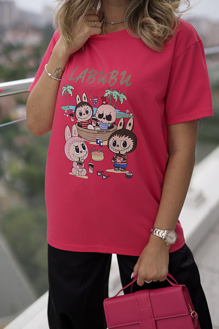 Жіноча стильна футболка Labubu "Monsters" | Норма і батал Київ - фото 8