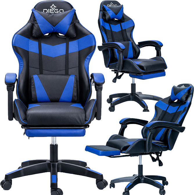 Крісло геймерське DIEGO Phantom RS Black-Blue Київ - фото 1