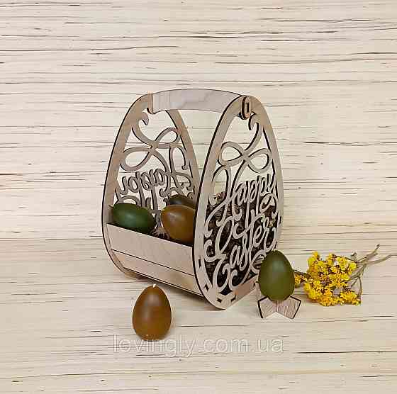 Пасхальная корзинка из дерева 