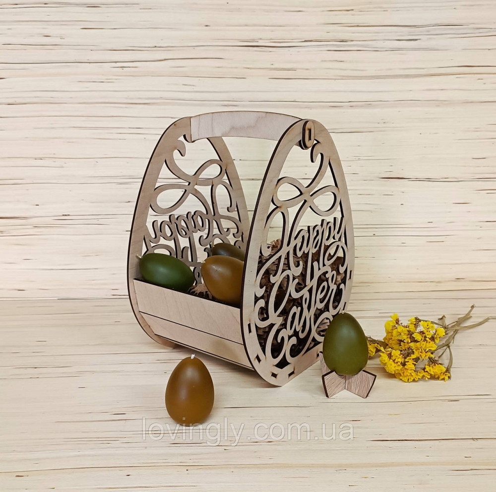 Пасхальная корзинка из дерева 