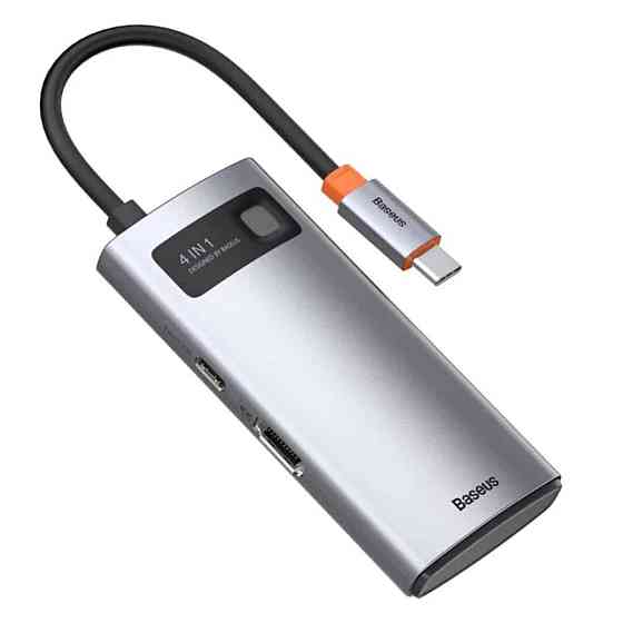 USB-Hub Baseus Metal Gleam Series 4-in-1 Multifunctional (Type-C to HDMI*1+USB3.0*1+USB2.0*1+PD*1) Київ