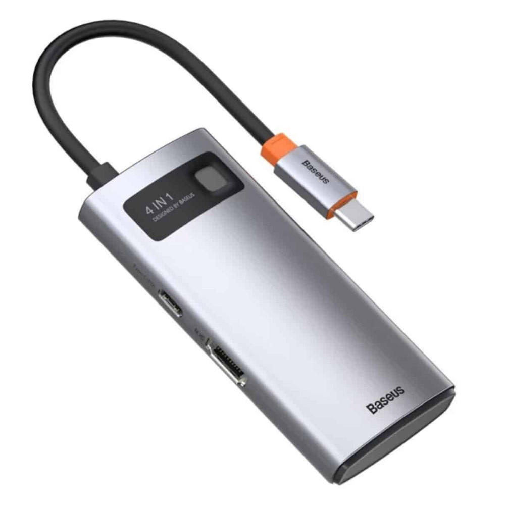 USB-Hub Baseus Metal Gleam Series 4-in-1 Multifunctional (Type-C to HDMI*1+USB3.0*1+USB2.0*1+PD*1) Київ - фото 1