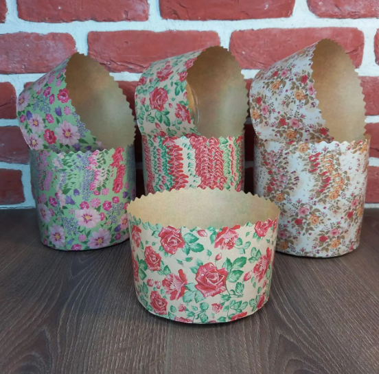 Форма для пасок 350 г d110 h85 «Серія Квіти» — паперові форми для випікання, 50 шт Харків