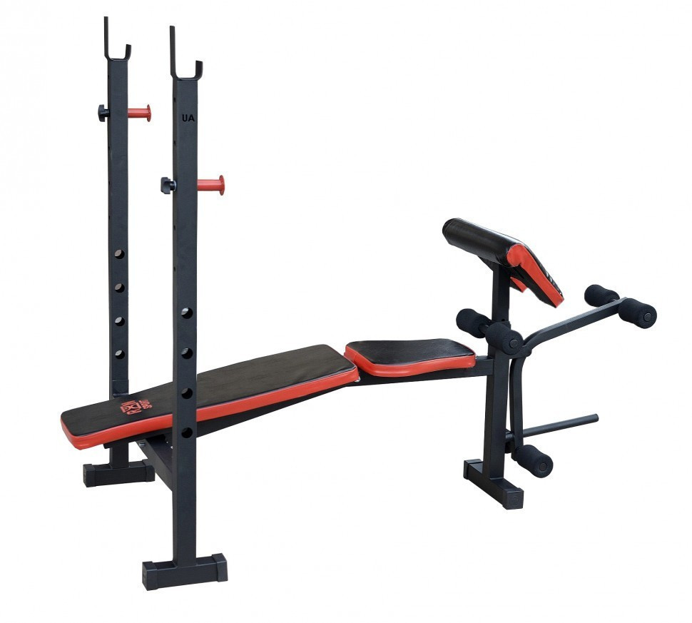 Скамья для жима универсальная ReadMeBlack + штанга 103 кг Гантели, гири, штанги и диски АВС пластик комплект Киев - изображение 3