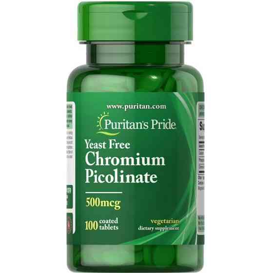 Хром Puritan's Pride Chromium Picolinate 500 mcg Yeast Free, 100 таблеток Луцьк