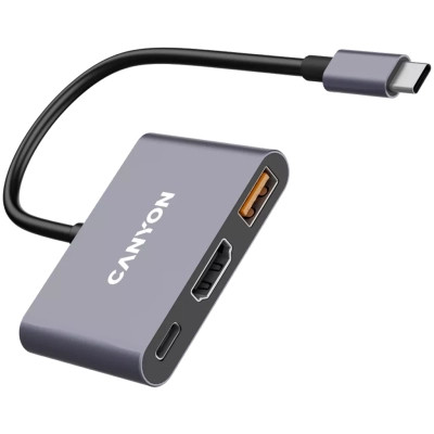 Концентратор Canyon hub DS-4 3in1 USB-C Grey (CNS-TDS4) Вінниця - фото 9