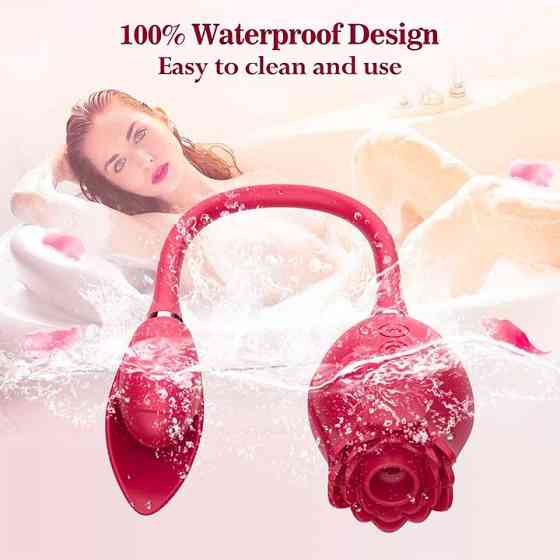 Подвійний вакуумний вібратор "Троянда" Valery (вакуумний стимулятор) USB - Рожевий - Вібратори Вінниця