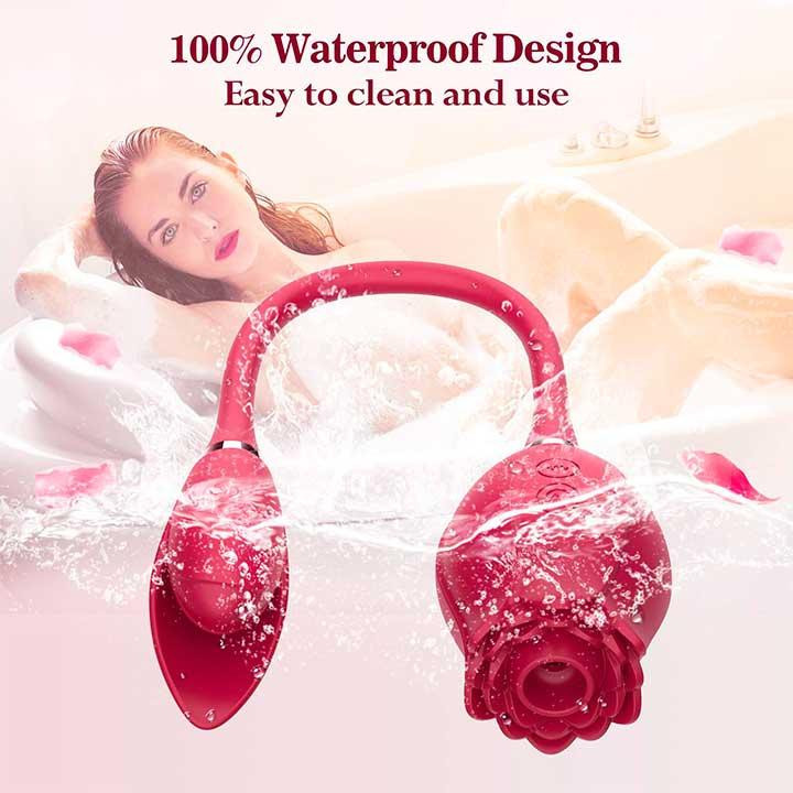 Подвійний вакуумний вібратор "Троянда" Valery (вакуумний стимулятор) USB - Рожевий - Вібратори Вінниця - фото 2