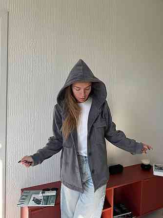 Жіноча стильна тепла сорочка з ґудзиками-поліс Сірий Одеса