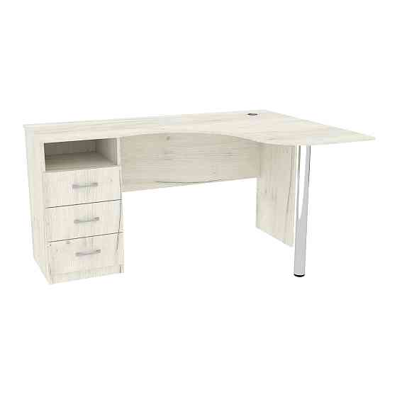 Стіл кутовий з шухлядами ОСК-4, Дуб Крафт Білий, 1500/1100/760 Львів
