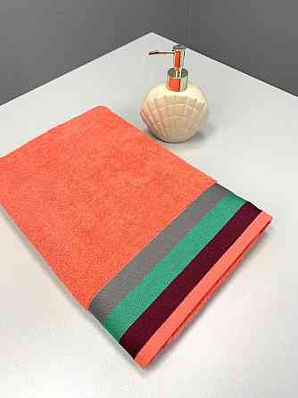 Махровое полотенце Ideal Textile 70*140 см с яркими полосками (56860802) Коралловый Черновцы