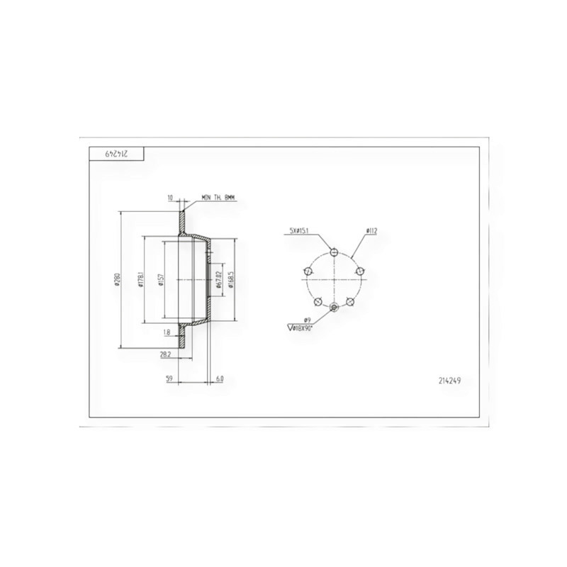 Диск Mercedes-Benz Vito 638 (1996-2003) задний тормозной Мукачево - изображение 1