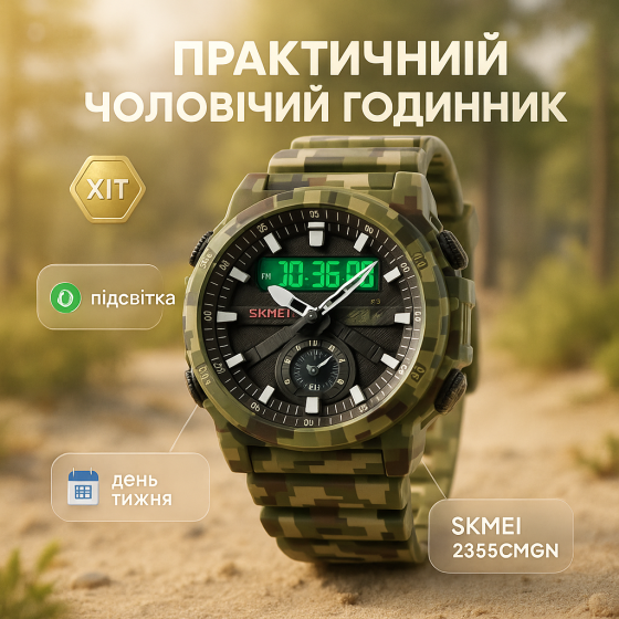 Часы туристические для выживания, Спортивные мужские часы удобные для активных военных SB-93 Львов