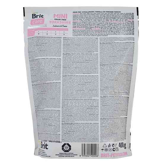 Корм сухой Brit Care Grain Free Mini Yorkshire для йоркширских терьеров с лососем и тунцом 400 г. Киев