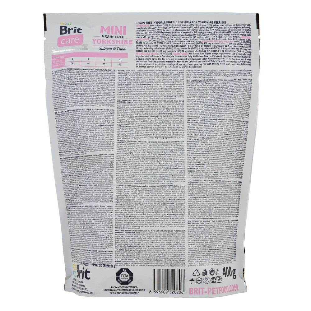 Корм сухой Brit Care Grain Free Mini Yorkshire для йоркширских терьеров с лососем и тунцом 400 г. Киев - изображение 3