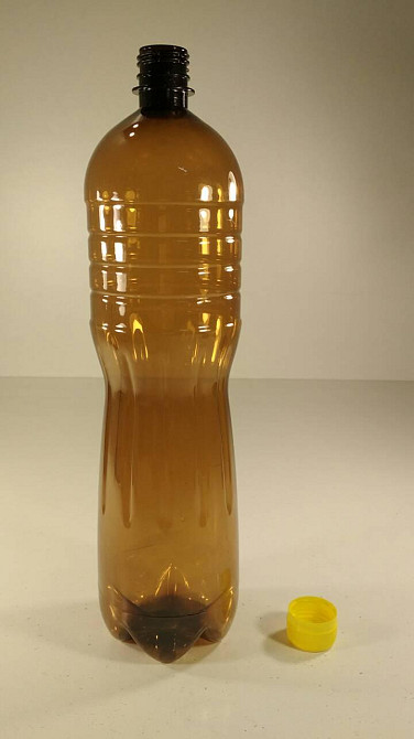 Пляшка ПЕТ 1,5 літра коричнева з кришкою (100 шт) Харків - фото 1