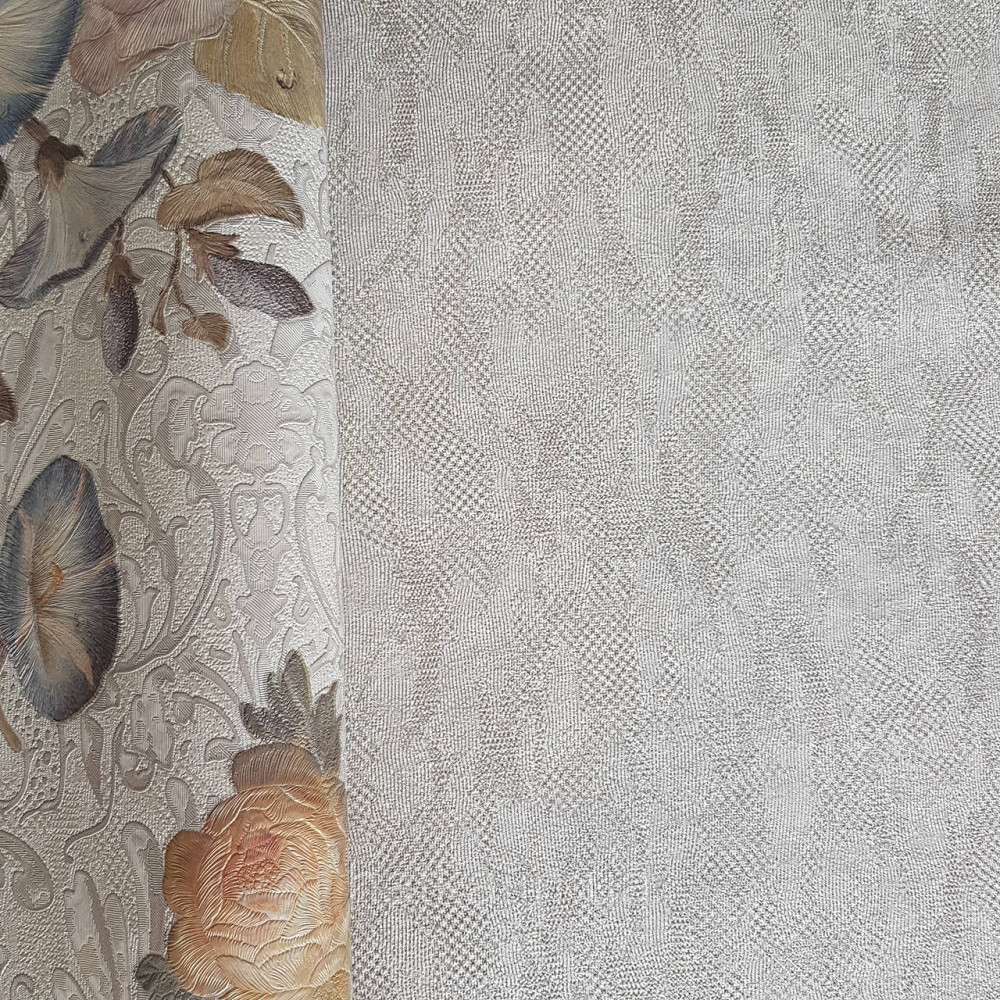 Шпалери метрові вінілові на флізелін Yuanlong Samsara метрові однотонні під шкіру сірі Київ - фото 1