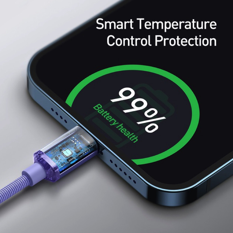Кабель Baseus Crystal Shine Series Fast Charging Data Cable Type-C to iP 20W 2m Purple Київ - фото 1