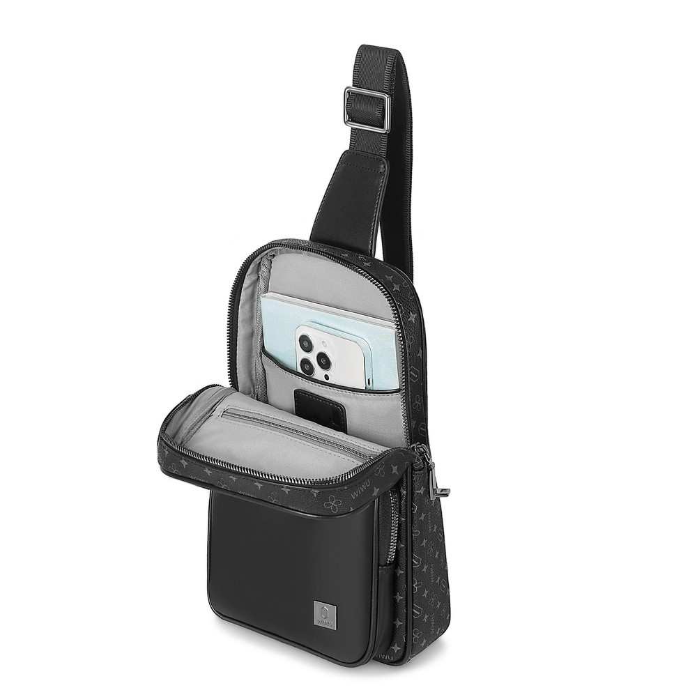 Сумка WIWU Master Fingerprint Lock Crossbody Bag Black Одеса - фото 3