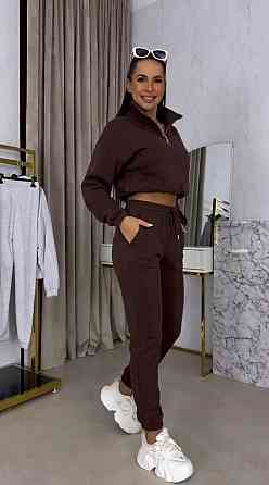 Жіночий плюшевий прогулянковий костюм з велюру Шоколадний, 42/44 Одеса
