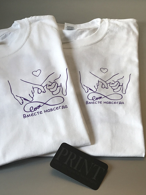 Парні футболки для хлопця та дівчини з ручками знаком нескінченності Разом назавжди Чернівці - фото 1