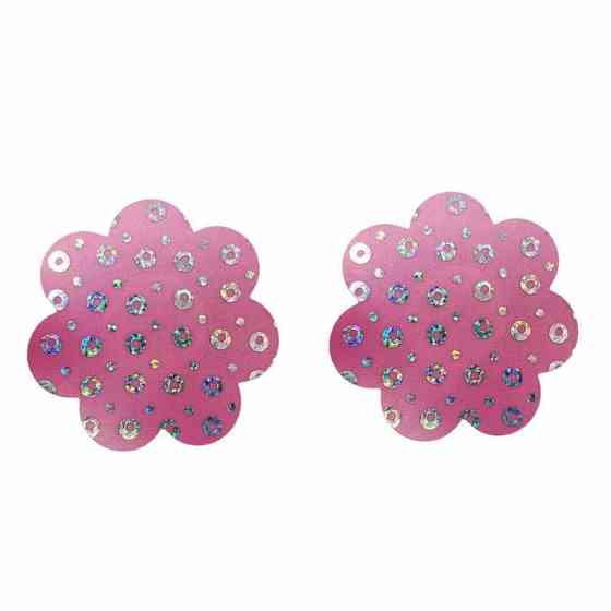 Наклейки на груди Ромашки 75 мм рожевий Київ