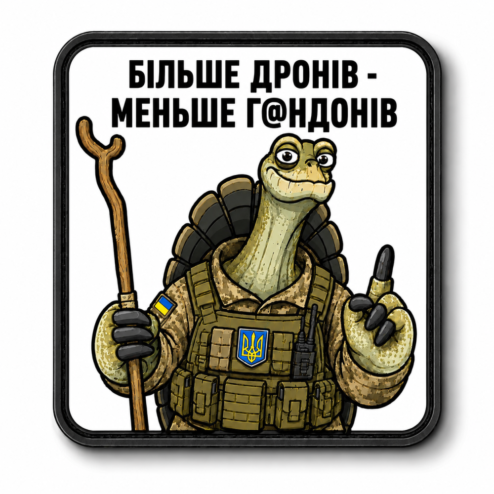 Патч / шеврон Філософія Черепахи: Більше дронів Запоріжжя - фото 1