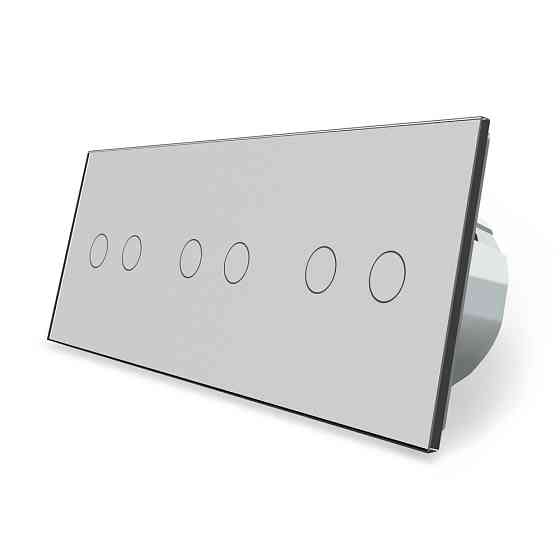 LIVOLO Розумний сенсорний прохідний/перехресний вимикач 6 сенсорів (2-2-2) Livolo сірий скло (V Коломия