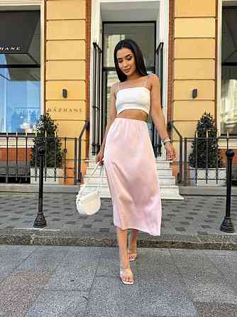 Жіноча шовкова спідниця Silk 46-48, Пудровий Київ