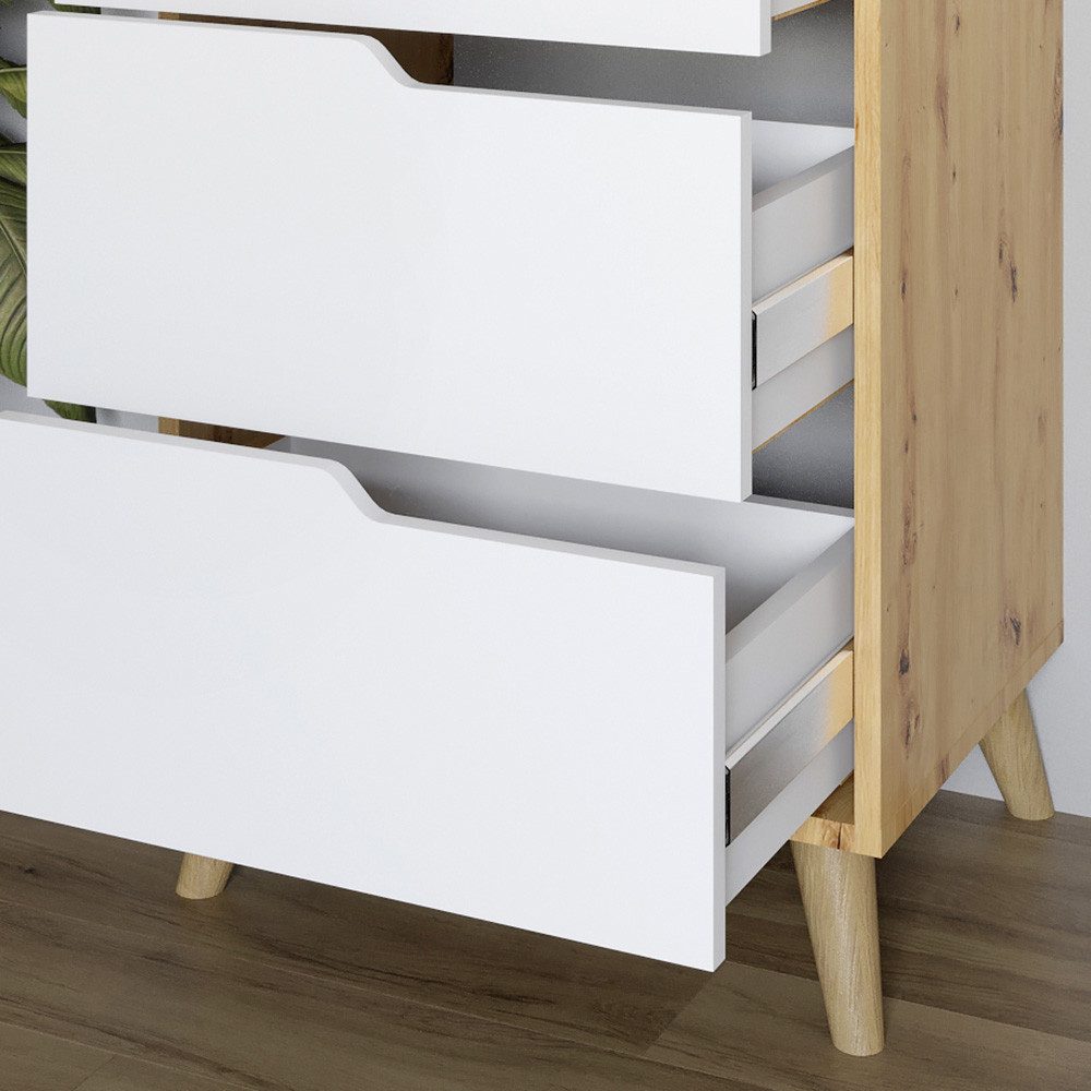 Комод високий з ніжками в кольорі Горіх світлий 5 ящиків М-ЗОН Борн 500 Дуб Артизан/Антрацит (MZN-031102) Львів - фото 4