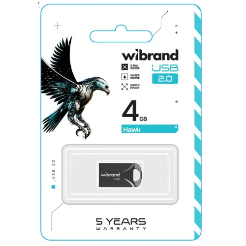 Флешка 4Гб USB 2.0 чорна Hawk Wibrand Житомир - фото 2