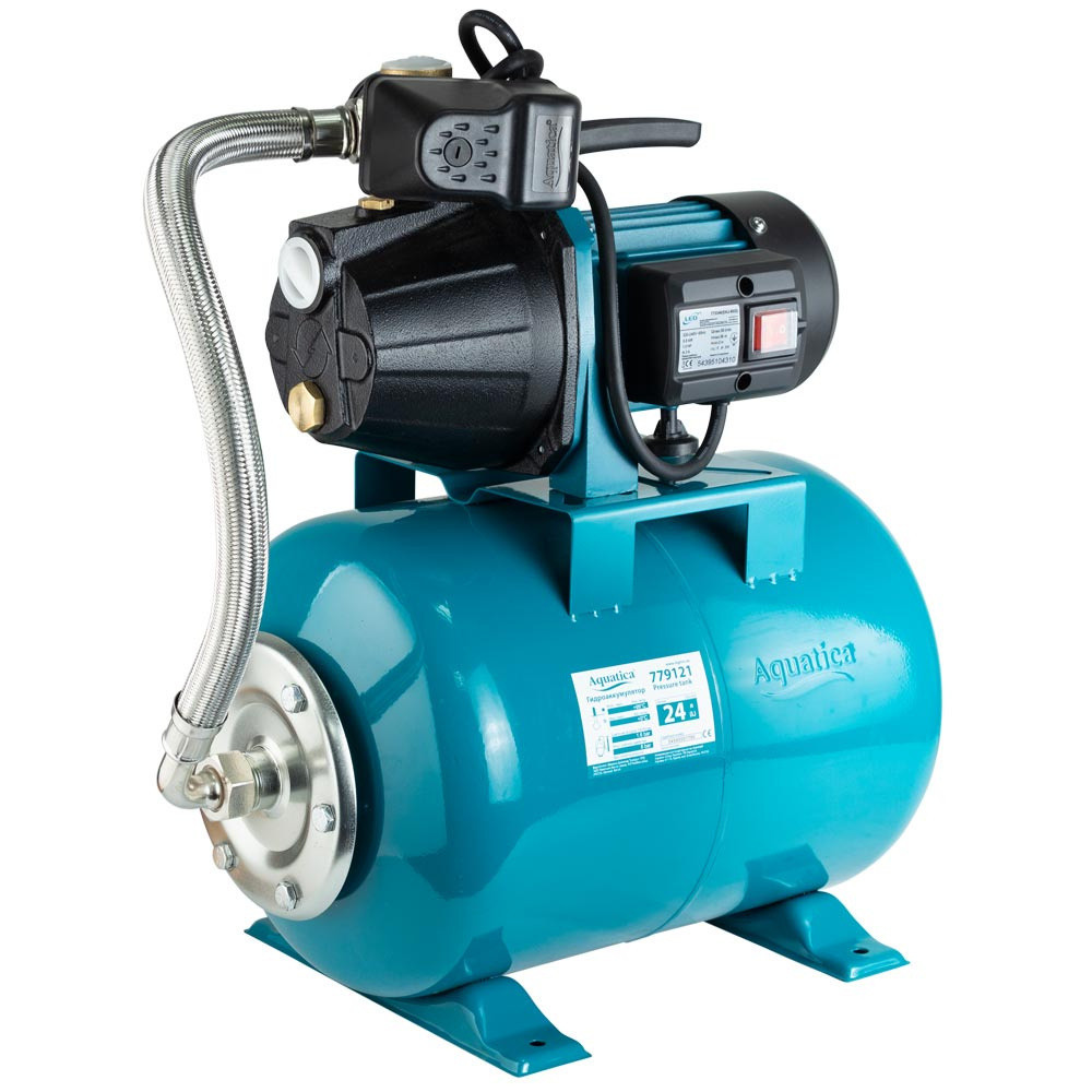Станція 0.8кВт Hmax 38м Qmax 58л/хв (самовсмоктувальний насос) 24л AquaticaLEO EKJ-802IA5/UA (775346/24) Рівне - фото 1