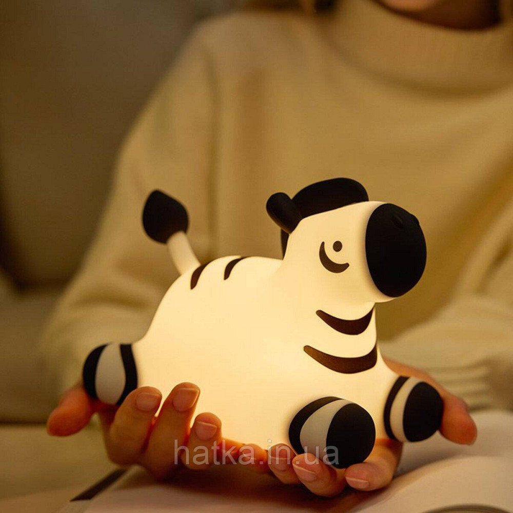 Нічник дитячий силіконовий сенсорний Зебра VALESO A067 для спальні акумуляторний Київ - фото 7